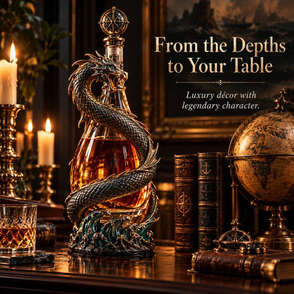 🎁Leviathan Coil Dragon Decanter™ — Hand-Finished Whiskey Decanter with Compass Stopper