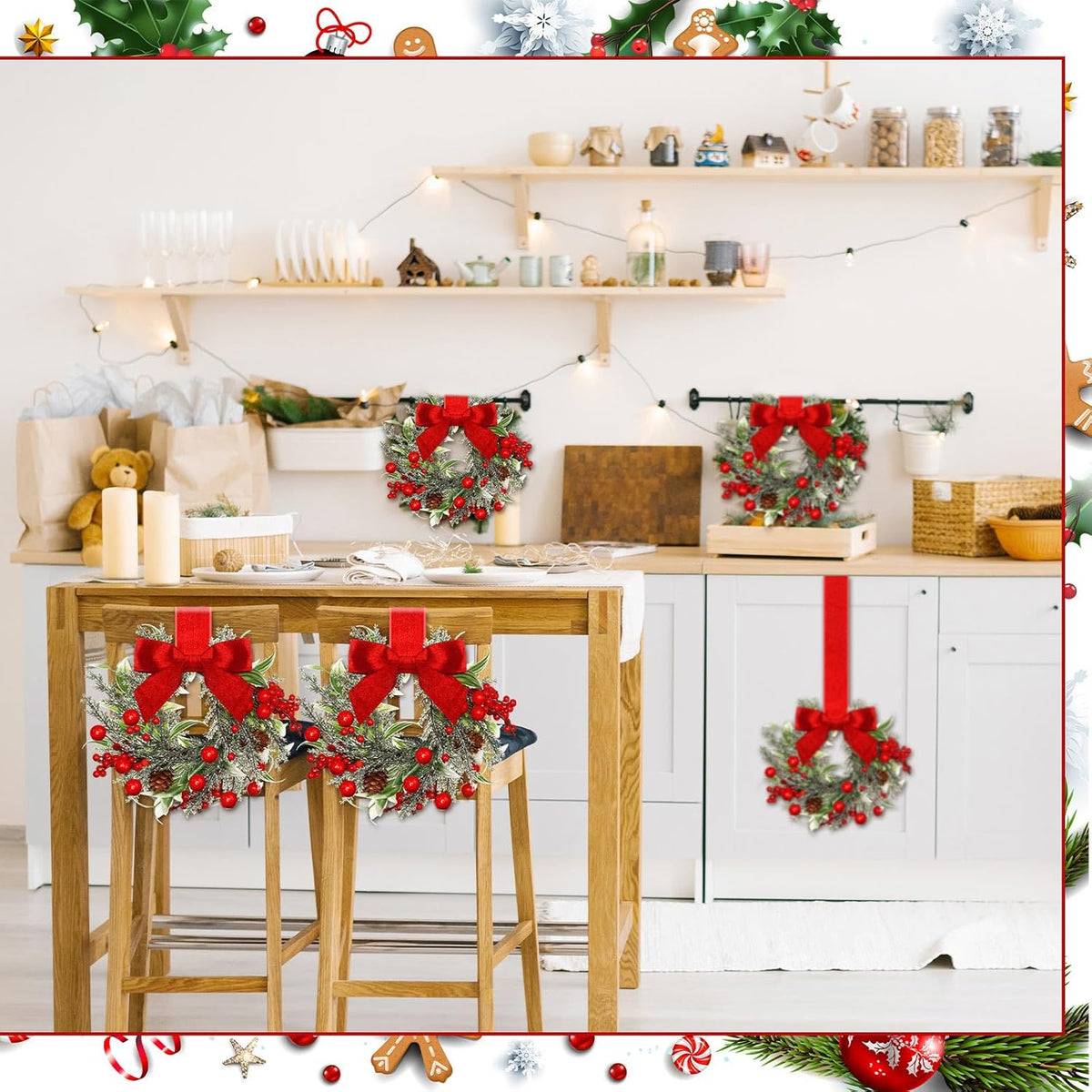 Christmas Mini Artificial Cabinet Wreaths — Maximum Holiday Magic