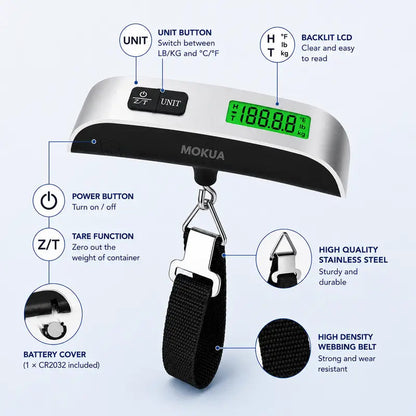 ✈️ TRAVEL SPECIAL: Digital Luggage Scale – 110lb/50kg Capacity, Backlit Display & Portable Design for Smarter Packing 🧳✨