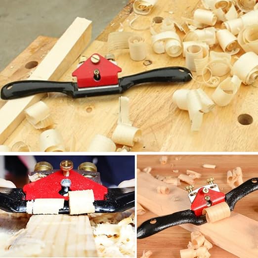 Adjustable Spokeshave Tool for Woodworking, Small Hand Plane with Dual Knobs