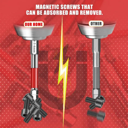 All-in-One Pagoda Hex Screwdriver Bit Set (6PCS) - Universal Magnetic Impact Bits