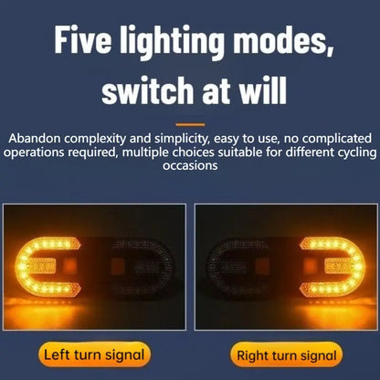 🚲Bike Turn Signals with Alarm | USB Charging, Wireless Remote, Split/Integrated Tail Light