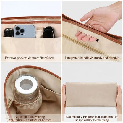 Silky Satin Tote Bag Insert Organizer with Handles