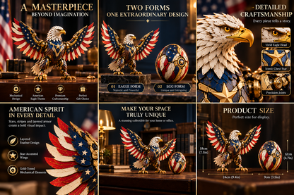 🔥LAST DAY 49% OFF -🦅 American Eagle Transforming Egg – Stars & Stripes Mechanical Figure with Bold Wing Details