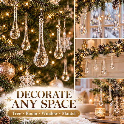❄️ Clear Crystal Snowflake & Icicle Christmas Ornaments