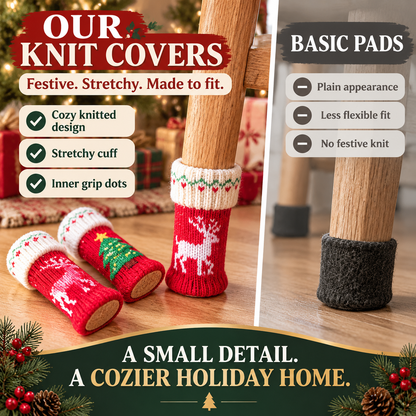 🎄 Christmas Chair Leg Socks – Festive Knitted Covers for Floor Protection