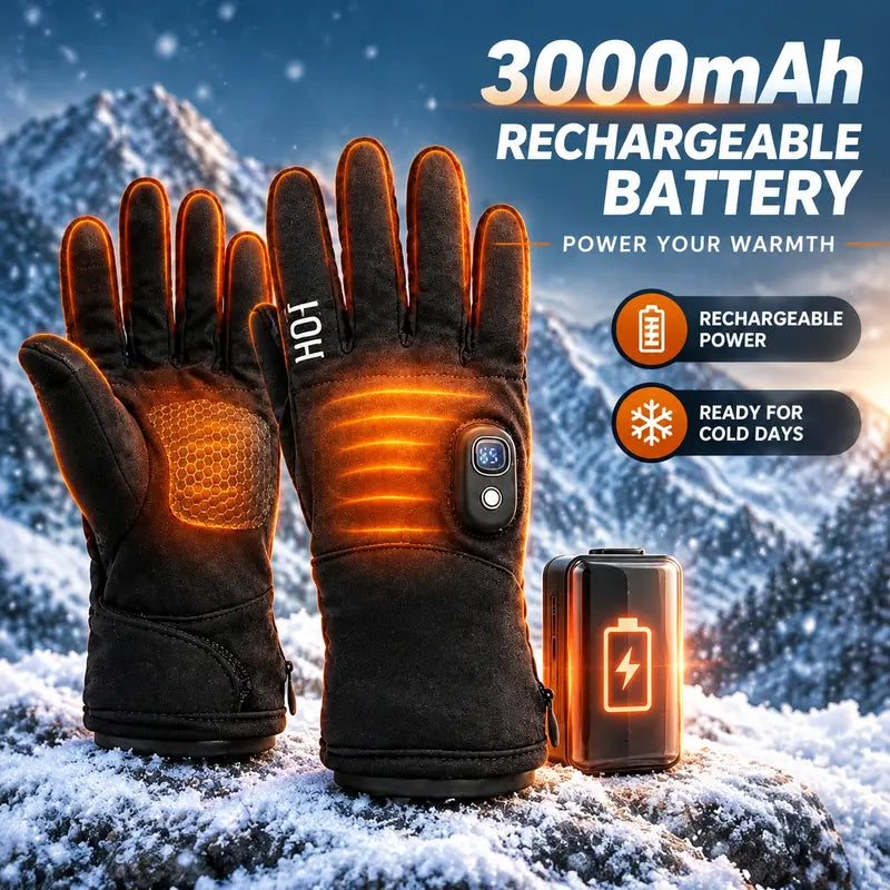 Heated Gloves for Men & Women — Rechargeable Electric Hand Warmers with Touchscreen Fingers
