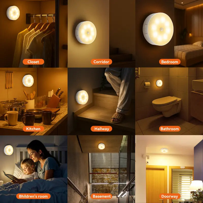 Motion Sensor LED Night Light - USB Rechargeable