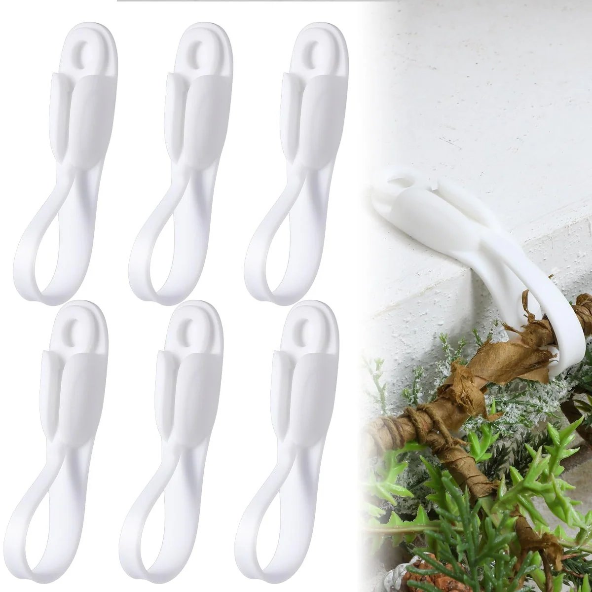 🎄Rugged, Durable, Versatile✨ 6PCS Christmas Silicone Garland Hangers