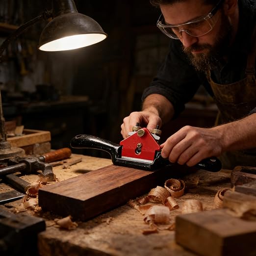 Adjustable Spokeshave Tool for Woodworking, Small Hand Plane with Dual Knobs
