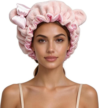 🧸Original Design Bear Ear Plush Sleep Hair Bonnet