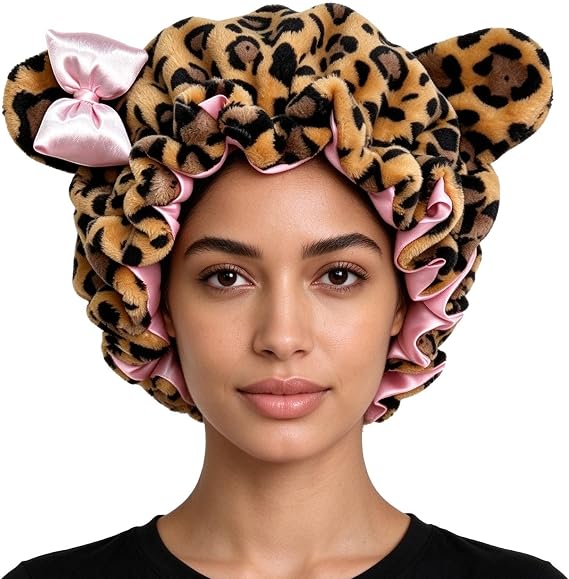 🧸Original Design Bear Ear Plush Sleep Hair Bonnet