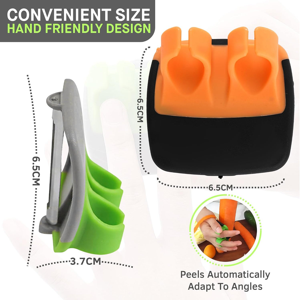2-Piece Palm Vegetable Peeler Set – Comfortable Grip for Fruits & Vegetables