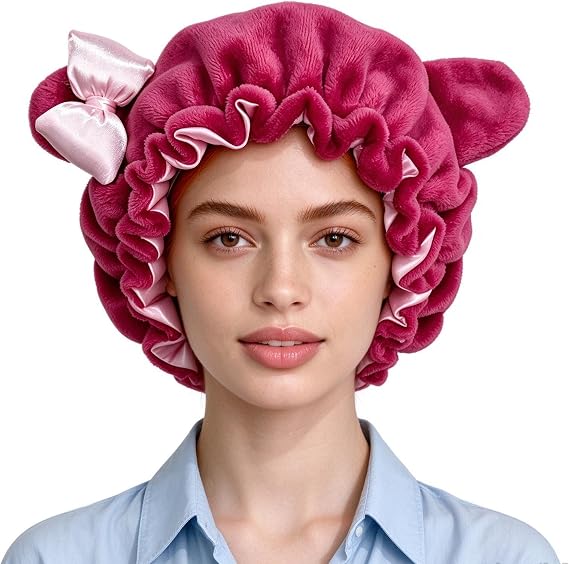 🧸Original Design Bear Ear Plush Sleep Hair Bonnet