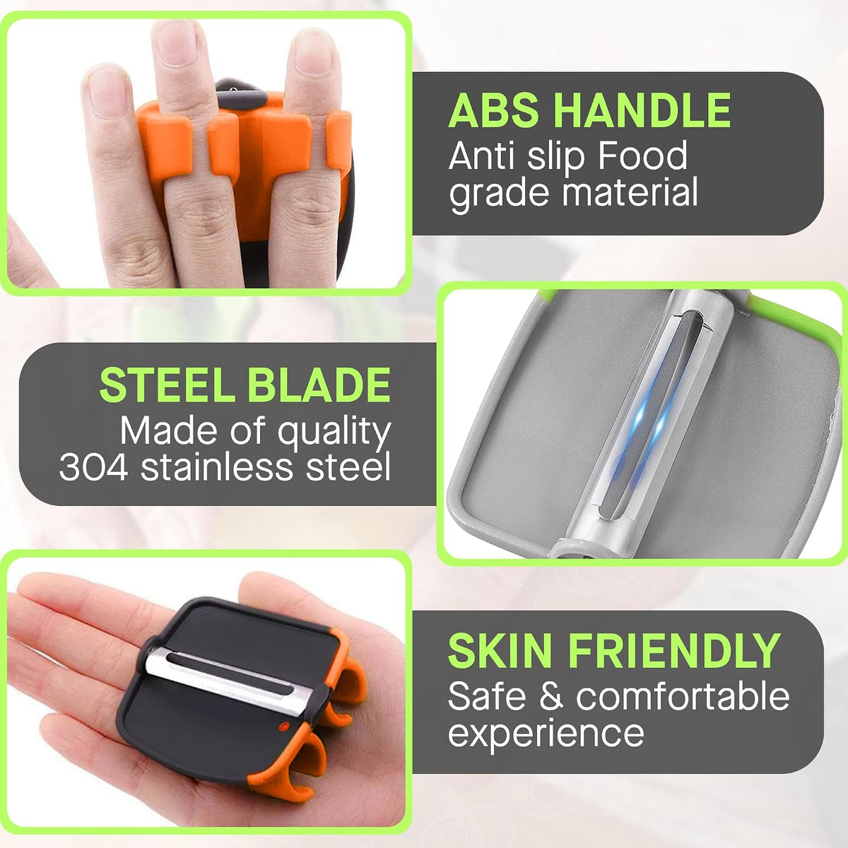 2-Piece Palm Vegetable Peeler Set – Comfortable Grip for Fruits & Vegetables