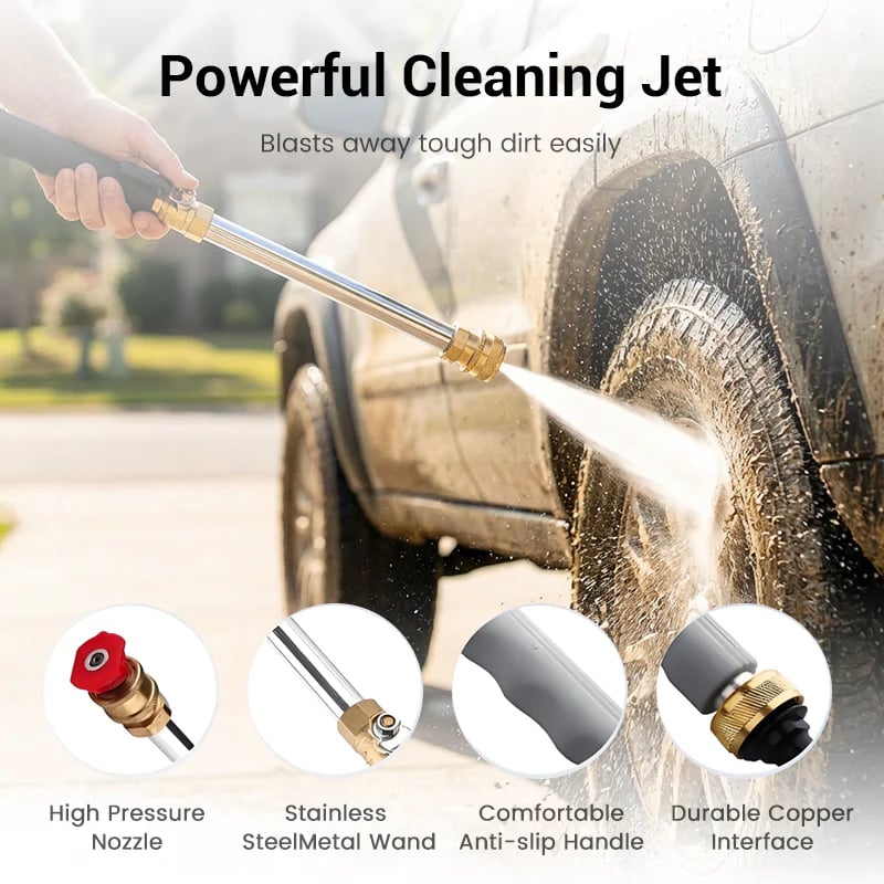 💦 Garden Hose Spray Wand – 3-Nozzle Water Sprayer for Car Washing, Patio & Garden