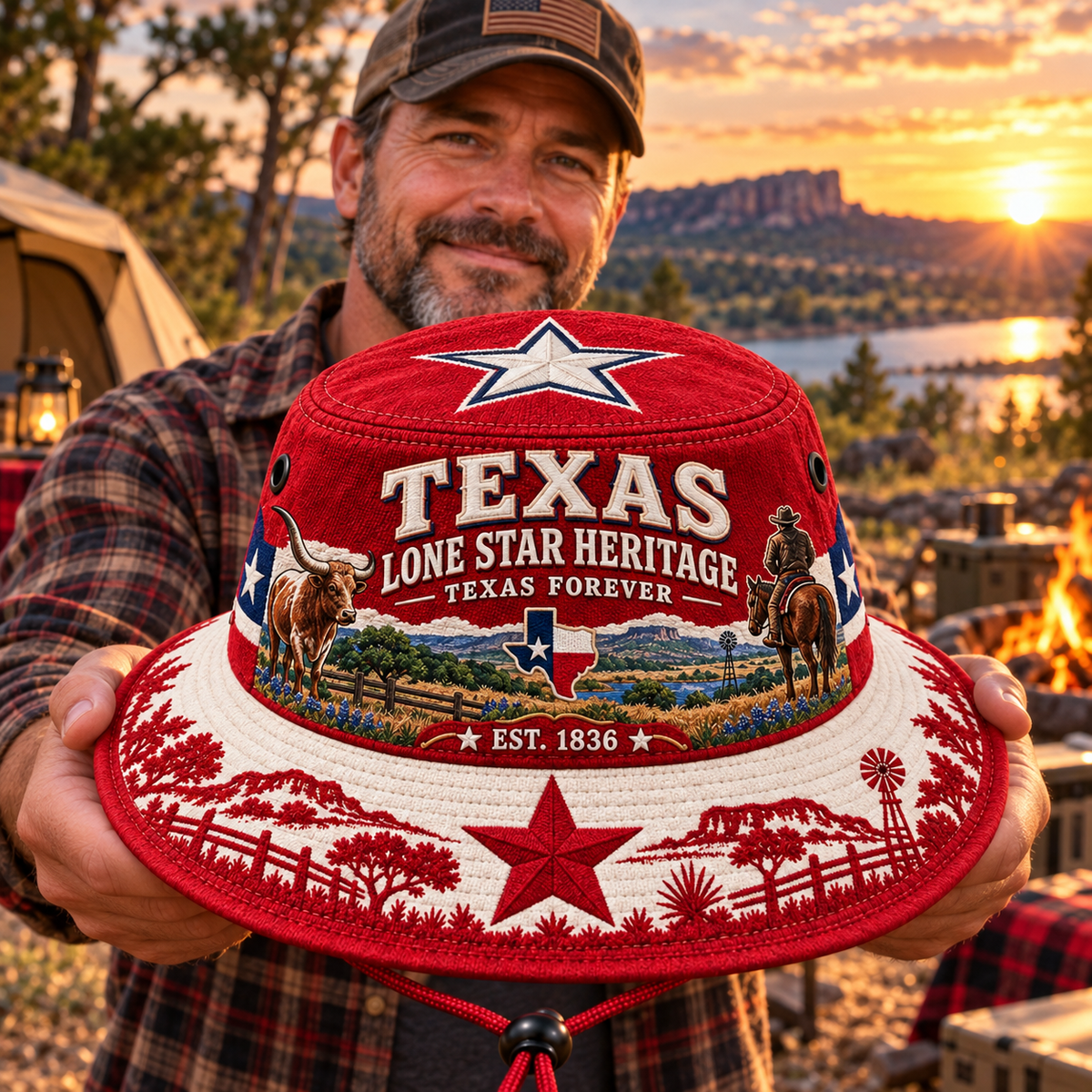 🤠⭐ Texas Lone Star Heritage Boonie Hat — Texas Forever, Est. 1836 🇺🇸