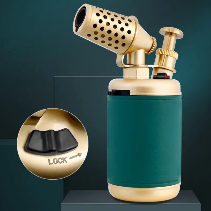 🔥1300°C Windproof Butane Torch with Vintage Leather Wrap
