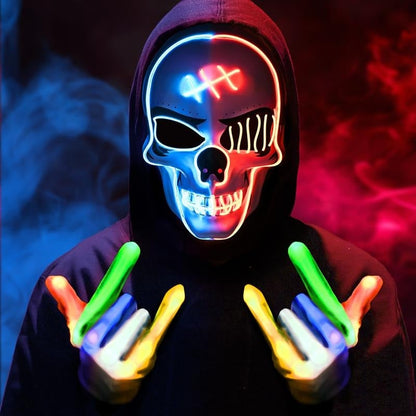 🎃Halloween Sale🎃Halloween Aesthetic LED Skull Mask - Plastic Cosplay Mask