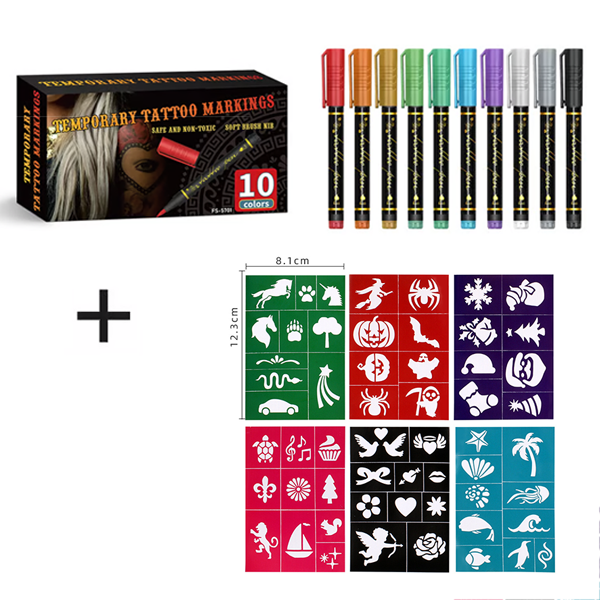 🎨Perfect For Unique Body Art🔥Temporary Tattoo Markers for Skin
