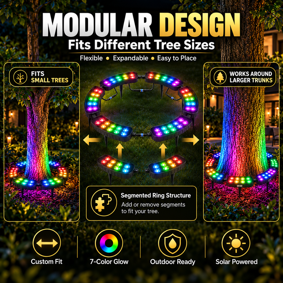🌳✨One Tree. Endless Colors. – Solar RGB Landscape Ring Light