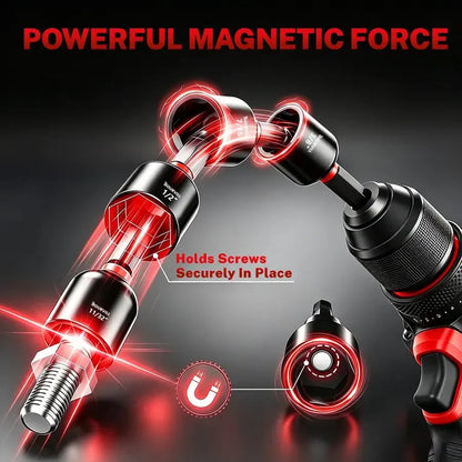 💯🔧55Pcs Magnetic impact Nut Driver Set, SAE & Metric, 1/4' Hex Shank Impact Ready