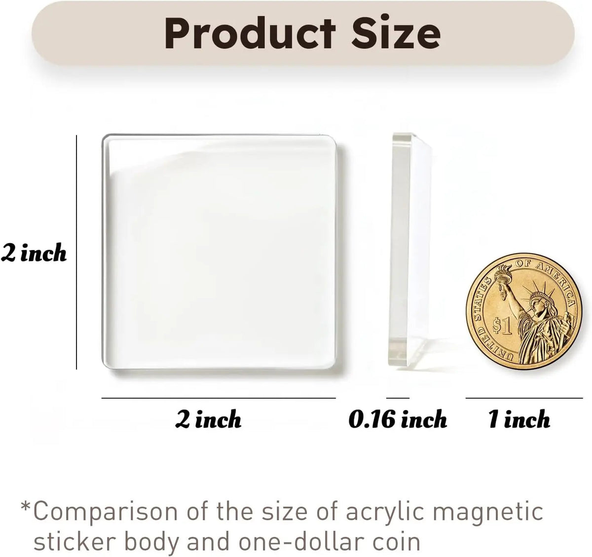 ✂🎞10 Pack 2"x2" Clear Acrylic DIY Fridge Magnets Set with Adhesive Backing – Square Magnetic Photo Frames💕