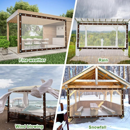 Clear Waterproof PE Tarp – Transparent Outdoor Cover with Metal Grommets