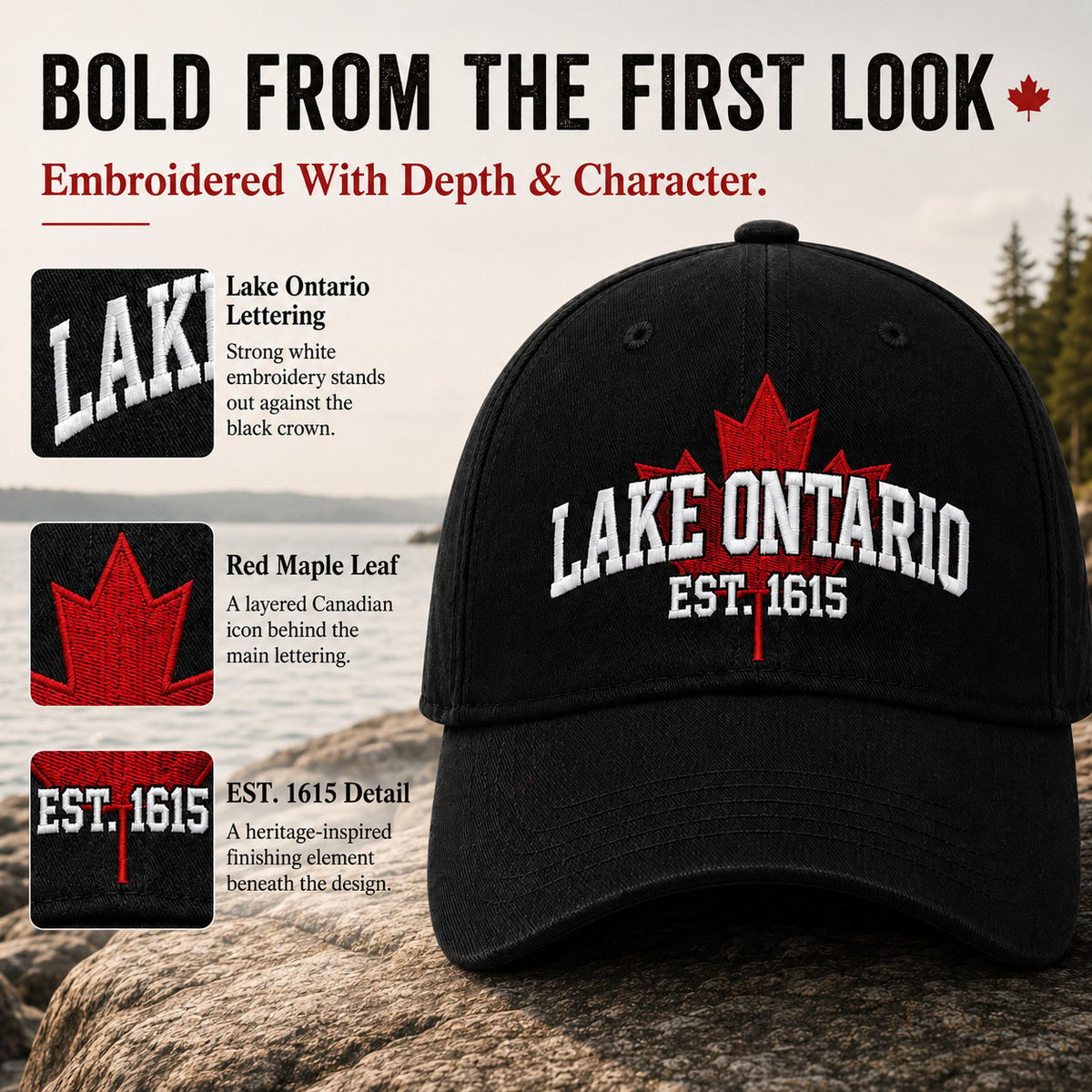 🔥LAST DAY 50% OFF - 🍁Lake Ontario Forever – Heritage Cap (🧢100% Cotton)