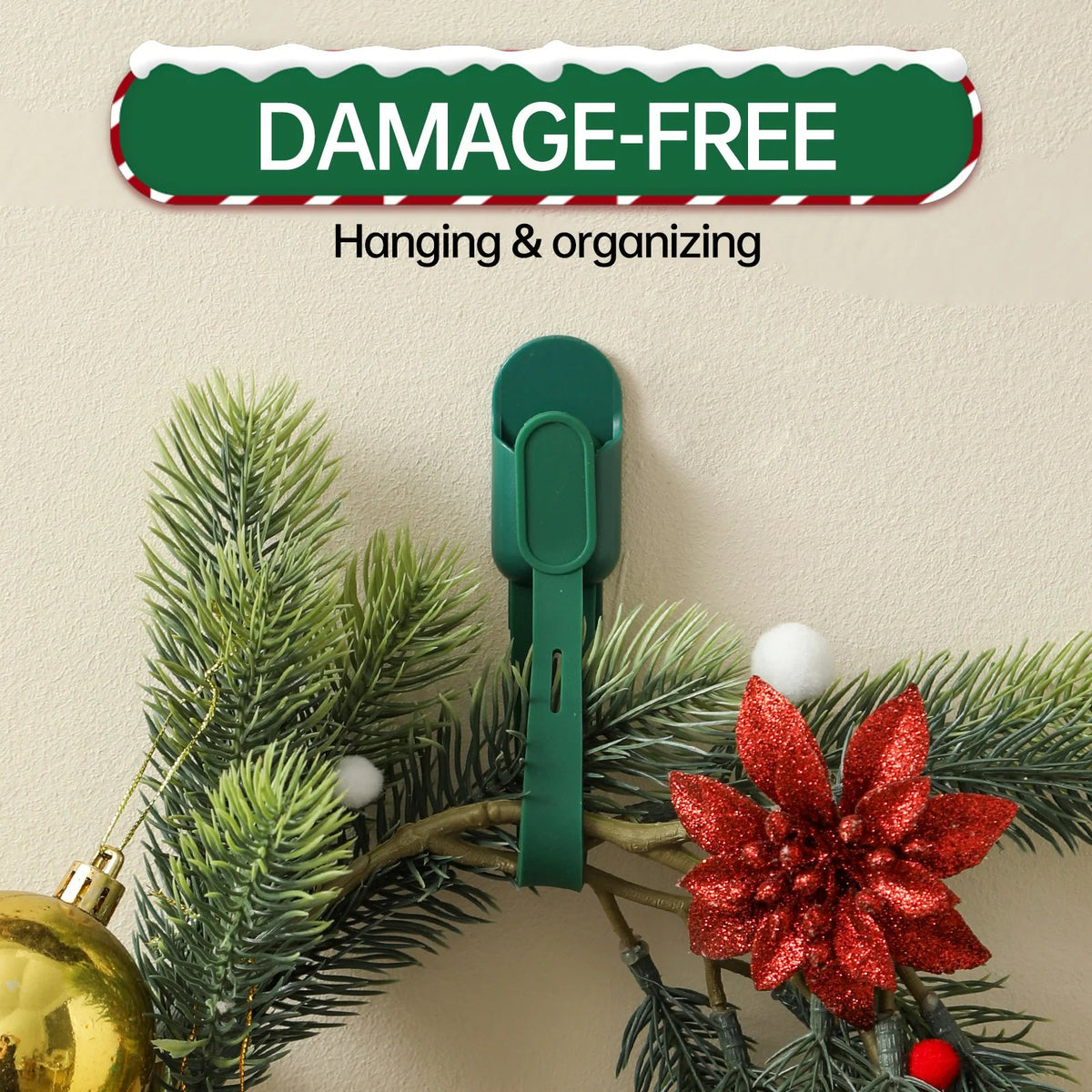 🎄Rugged, Durable, Versatile✨ 6PCS Christmas Silicone Garland Hangers