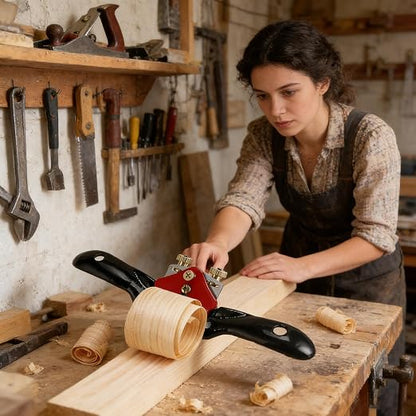 Adjustable Spokeshave Tool for Woodworking, Small Hand Plane with Dual Knobs