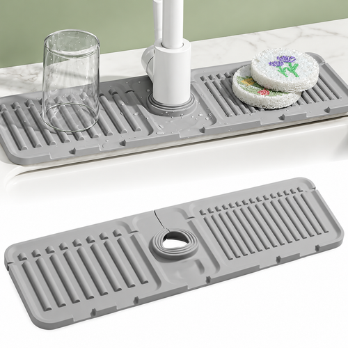 Tap Mat for Kitchen Sink, Splash Guard, Silicone Drying Mat, Quick Drying Stone Sink Tray ✨