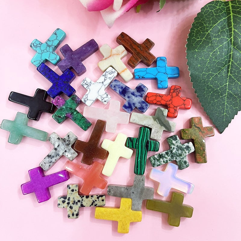 ✝️Easter Natural Stone Crystal Cross Decoration（20pcs）