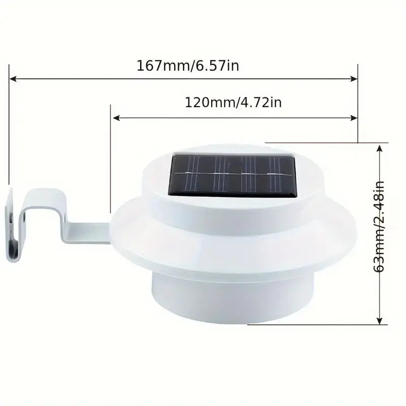 Solar Outdoor LED Gutter Lights, Adjustable Water-Resistant Smart Light Control Sensor Lamp