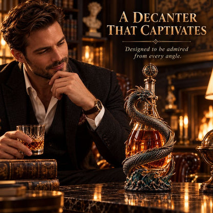 🎁Leviathan Coil Dragon Decanter™ — Hand-Finished Whiskey Decanter with Compass Stopper
