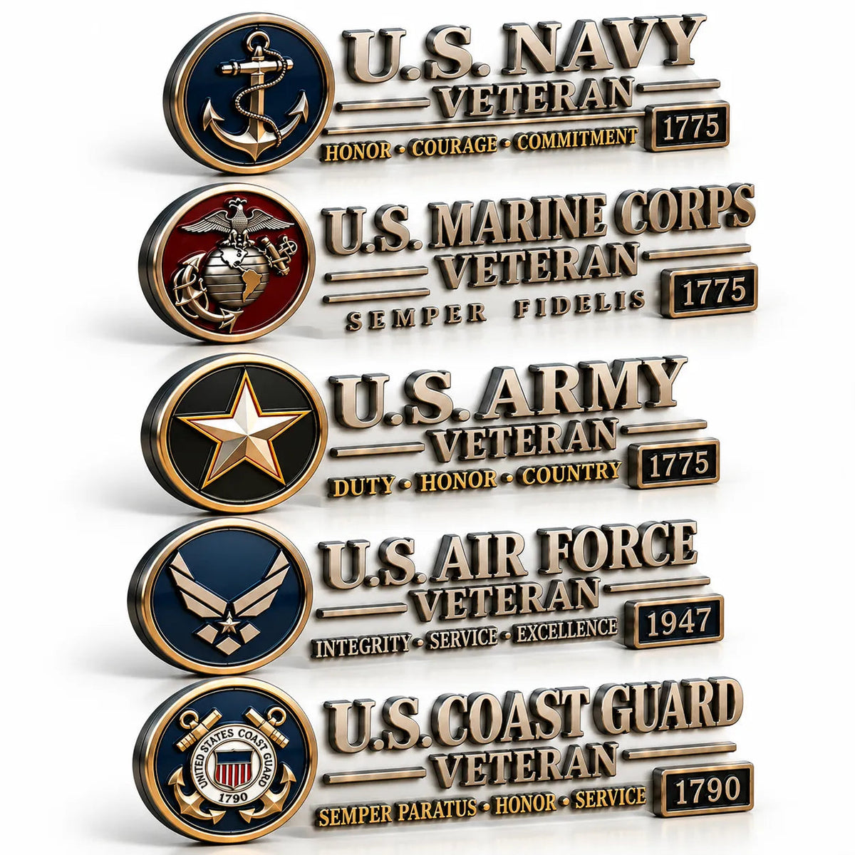 🇺🇸🎖️ Veteran Honor 3D Metal Car Emblem – A Tribute to Service & Pride