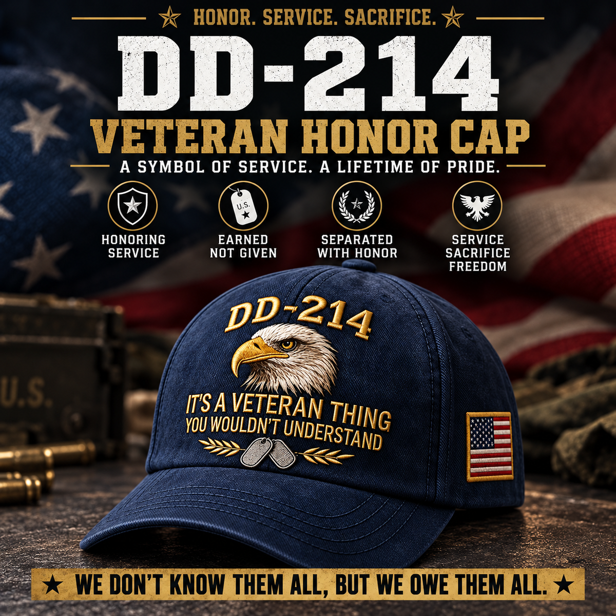 🎁100% Handmade DD-214 Veteran Honor Embroidered Cap(𝐂𝐡𝐚𝐝 𝐒𝐦𝐢𝐭𝐡 𝐇𝐚𝐧𝐝𝐦𝐚𝐝𝐞®)