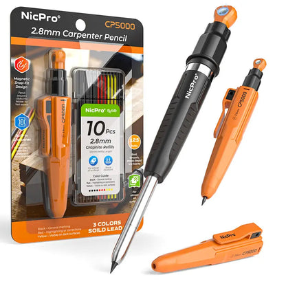 🛠️ Carpenter Pencil Set – 2.8mm Mechanical Marking Pencil with Refills