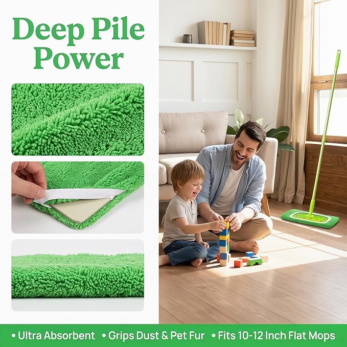 8Pcs  Microfiber Mop Pads compatible with Swiffer Sweeper