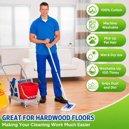 8Pcs  Microfiber Mop Pads compatible with Swiffer Sweeper