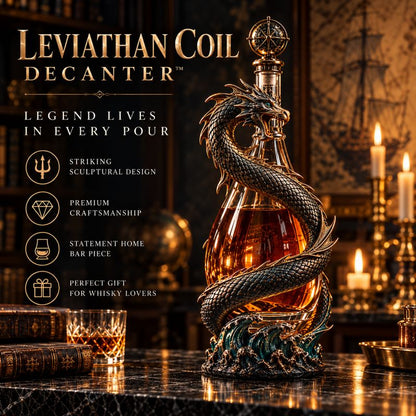 🎁Leviathan Coil Dragon Decanter™ — Hand-Finished Whiskey Decanter with Compass Stopper
