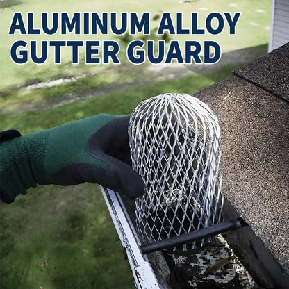 ✨Aluminum Alloy Gutter Guard Filter, Roof Rain Gutter Downspout Strainer, Anti‑Clog Leaf Debris Catcher for Home Drainage System