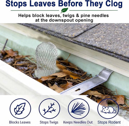 ✨Aluminum Alloy Gutter Guard Filter, Roof Rain Gutter Downspout Strainer, Anti‑Clog Leaf Debris Catcher for Home Drainage System