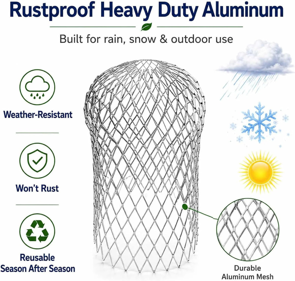 ✨Aluminum Alloy Gutter Guard Filter, Roof Rain Gutter Downspout Strainer, Anti‑Clog Leaf Debris Catcher for Home Drainage System