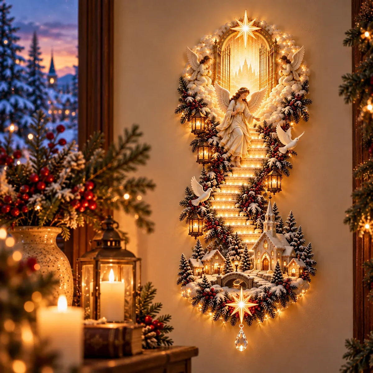 ✝️ Jesus Light Of Heaven Christmas Wall Hanging