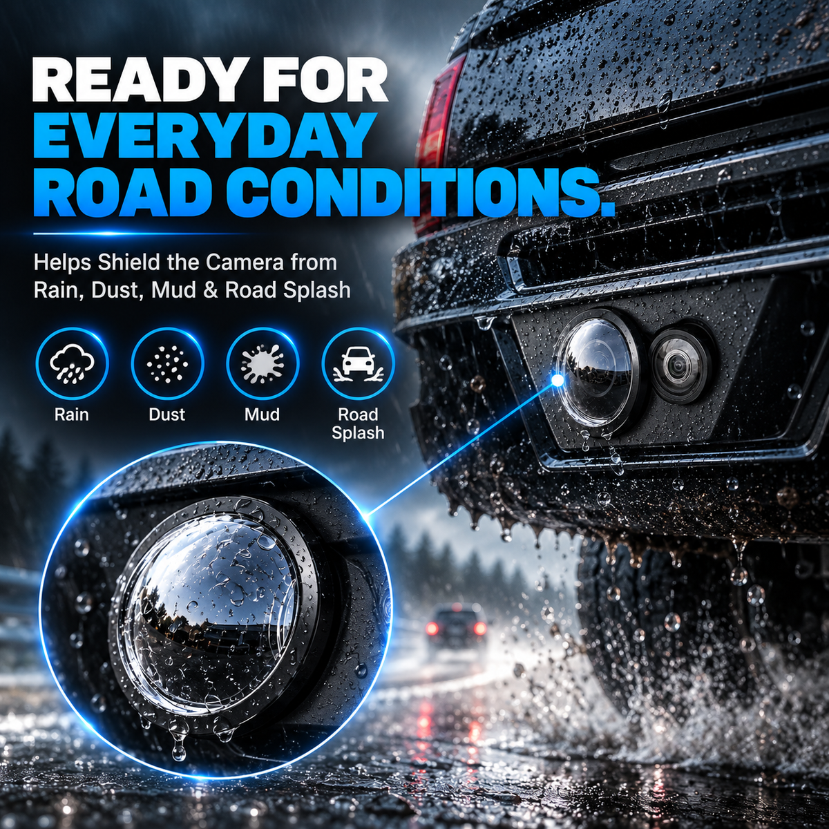 Universal Rear Camera Lens Protector Cover – Clear Low-Profile Shield for Dust, Rain & Road Debris
