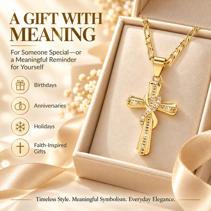 14K Gold-Plated Cross Pendant Necklace – Faith-Inspired Jewelry