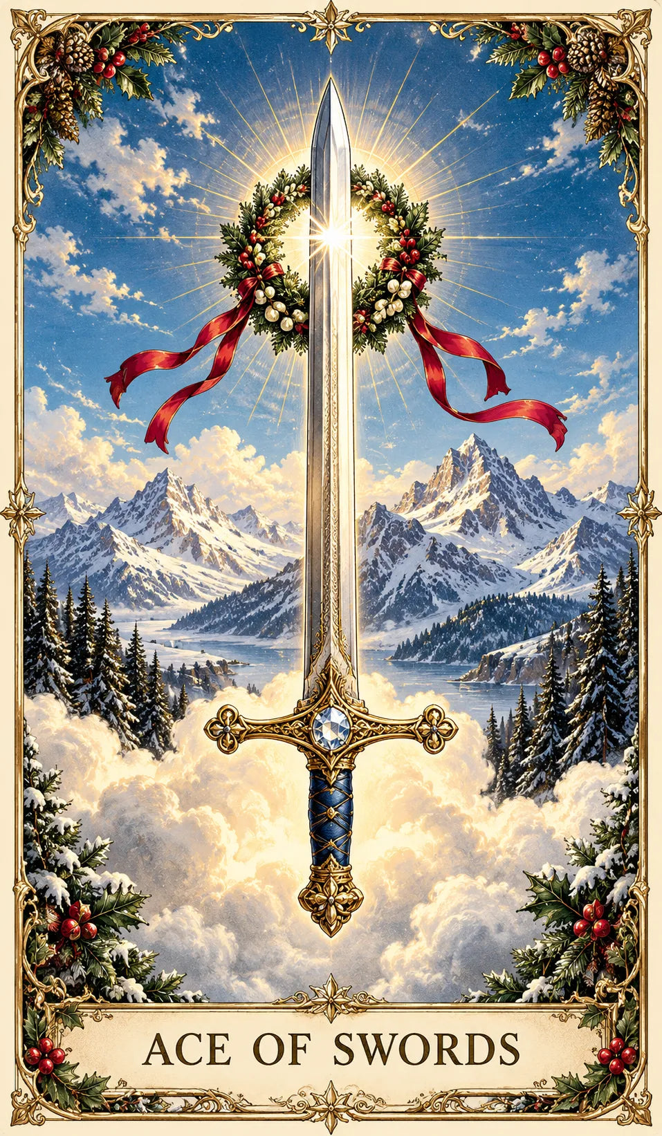 🔮Christmas Tarot Deck Gift Set – 78 Festive Cards & 12-Day Reflection Guide
