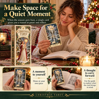 🔮Christmas Tarot Deck Gift Set – 78 Festive Cards & 12-Day Reflection Guide