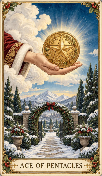 🔮Christmas Tarot Deck Gift Set – 78 Festive Cards & 12-Day Reflection Guide